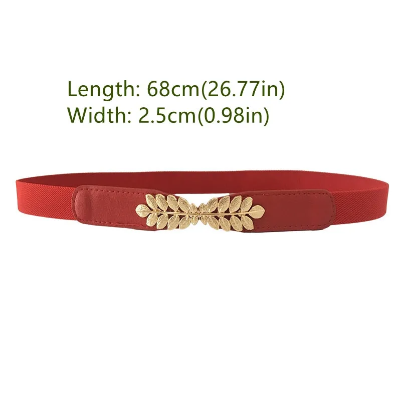 Adjustable Size Flat Buckle Elastic Waist Belt