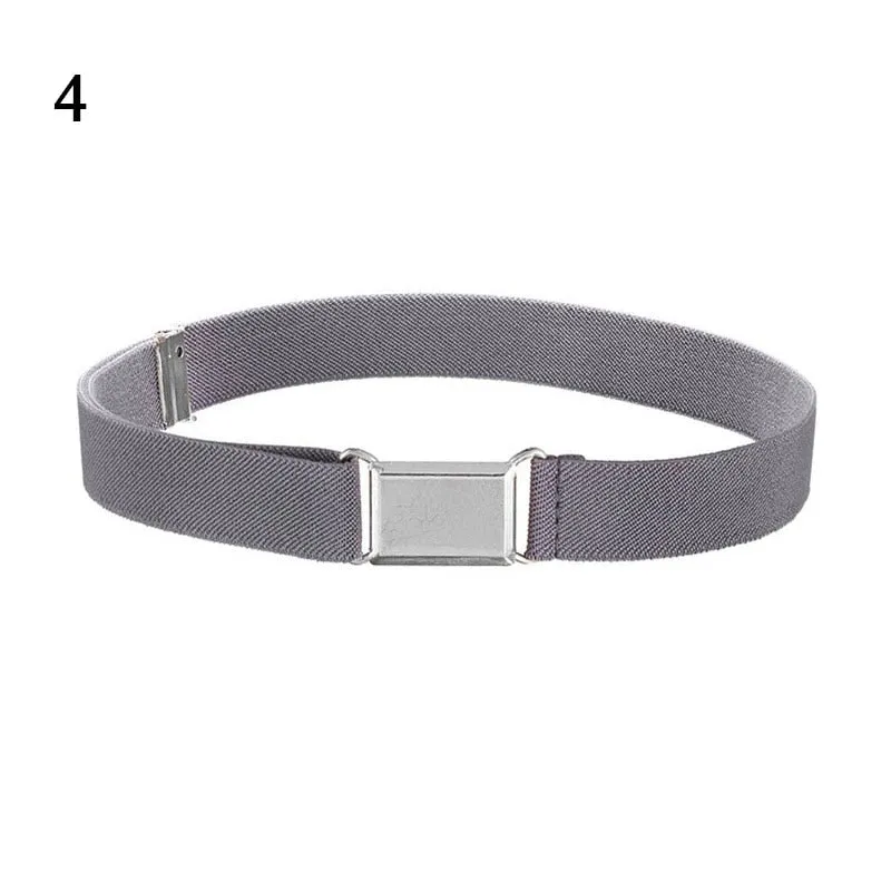 Adjustable Size Flat Buckle Elastic Waist Belt