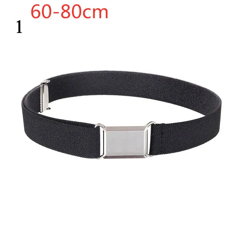 Adjustable Size Flat Buckle Elastic Waist Belt