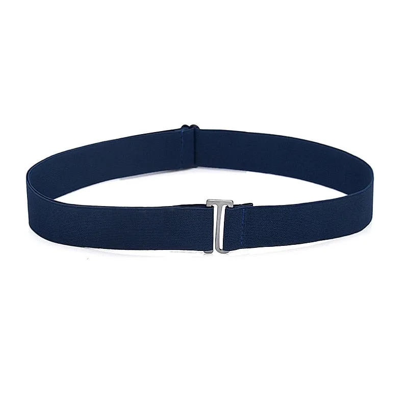 Adjustable Size Flat Buckle Elastic Waist Belt