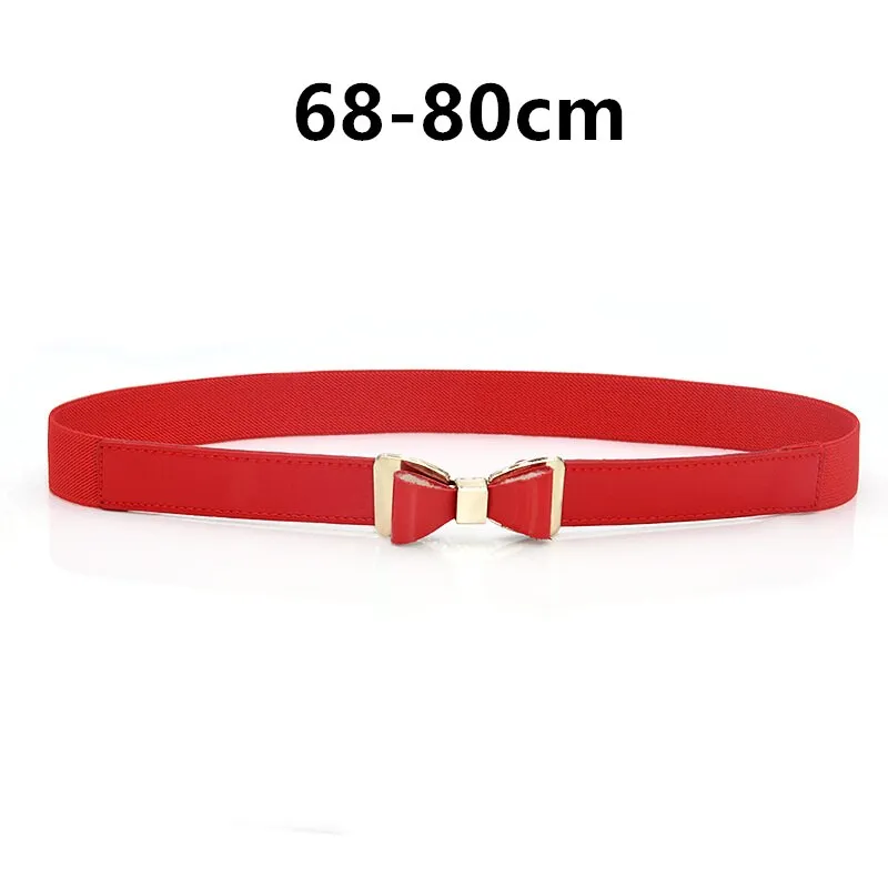 Adjustable Size Flat Buckle Elastic Waist Belt