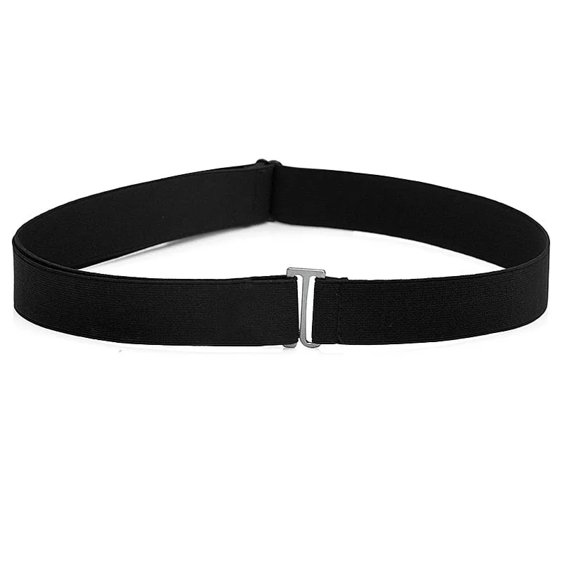 Adjustable Size Flat Buckle Elastic Waist Belt