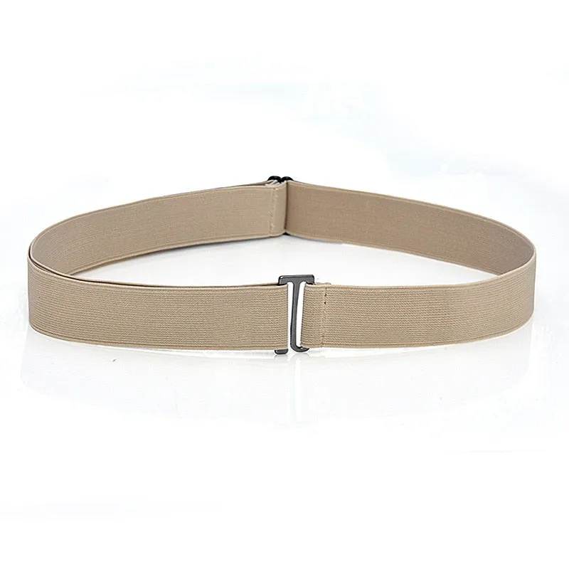 Adjustable Size Flat Buckle Elastic Waist Belt