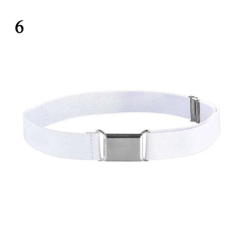 Adjustable Size Flat Buckle Elastic Waist Belt