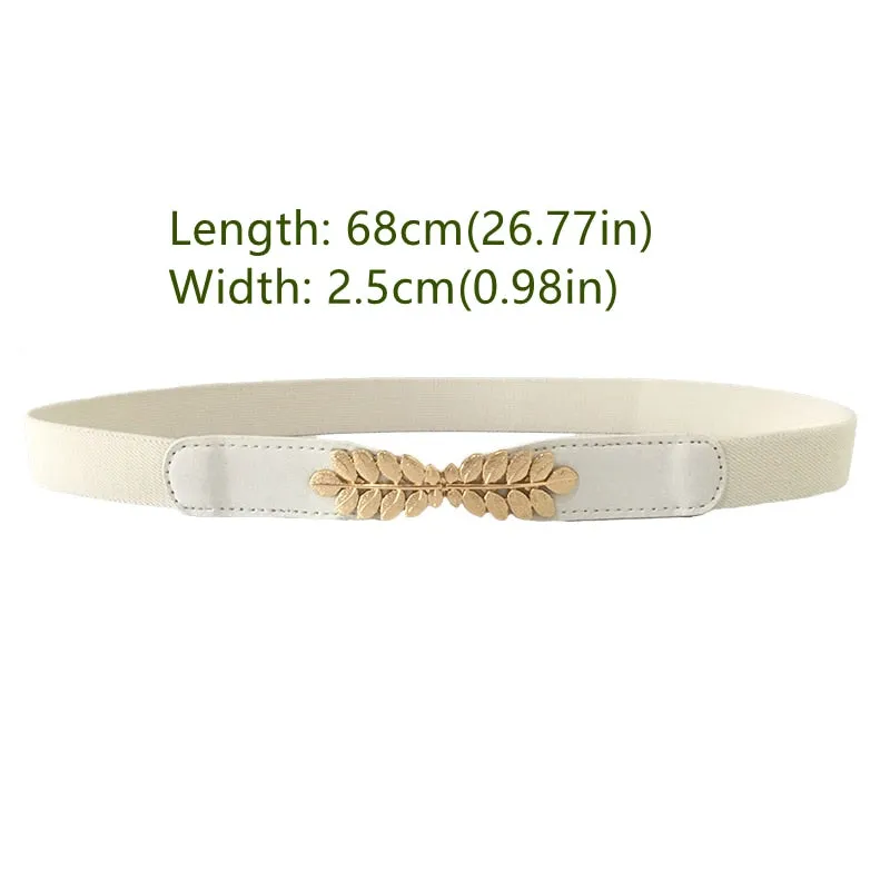 Adjustable Size Flat Buckle Elastic Waist Belt