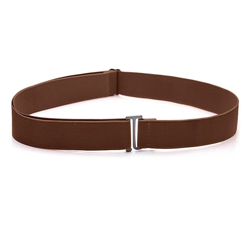 Adjustable Size Flat Buckle Elastic Waist Belt