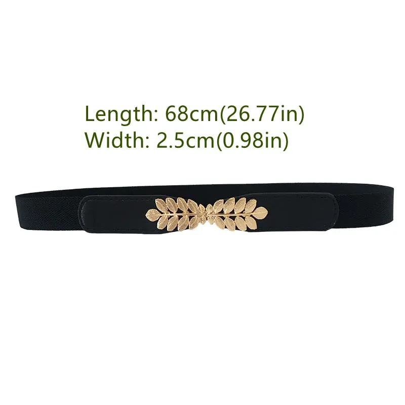 Adjustable Size Flat Buckle Elastic Waist Belt