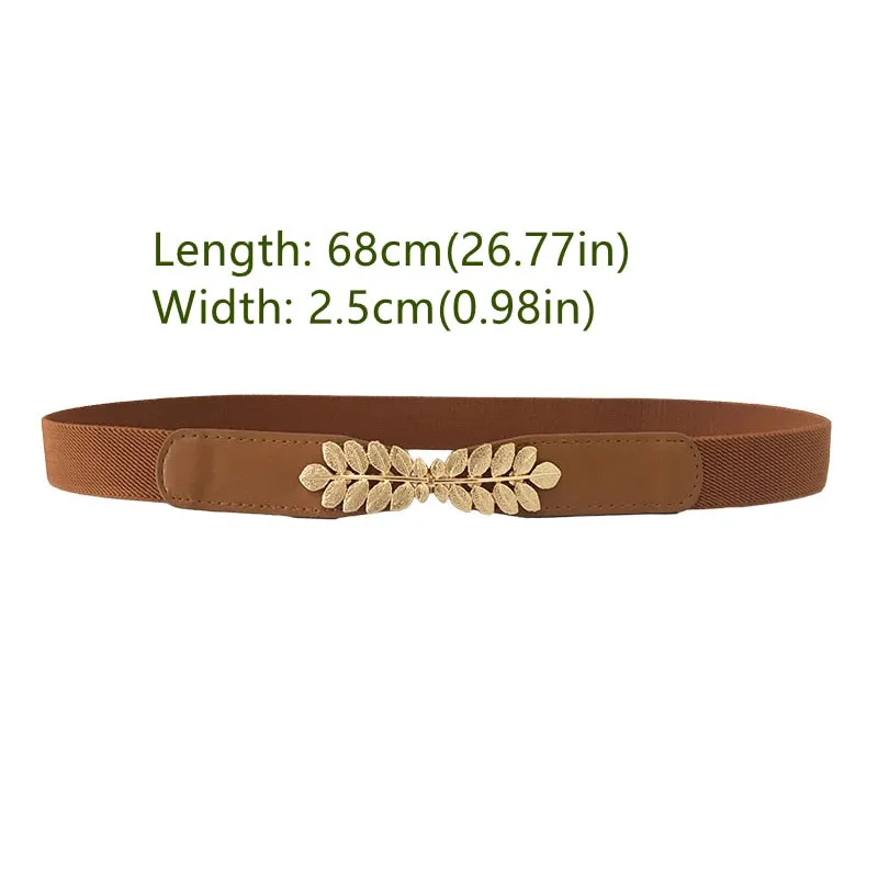 Adjustable Size Flat Buckle Elastic Waist Belt