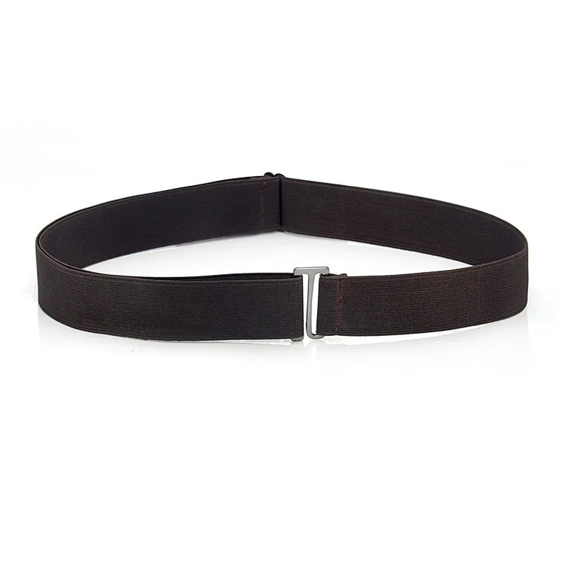 Adjustable Size Flat Buckle Elastic Waist Belt