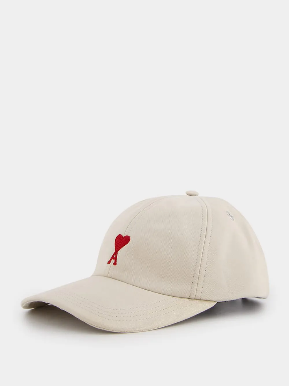 Ami De Coeur Beige Embroidered Cap