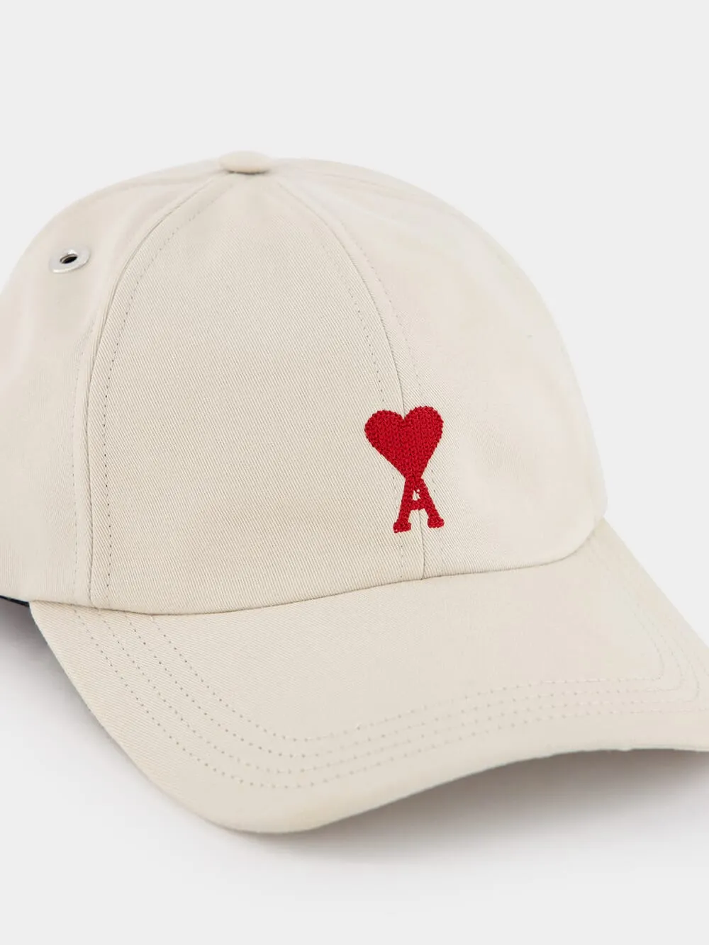 Ami De Coeur Beige Embroidered Cap