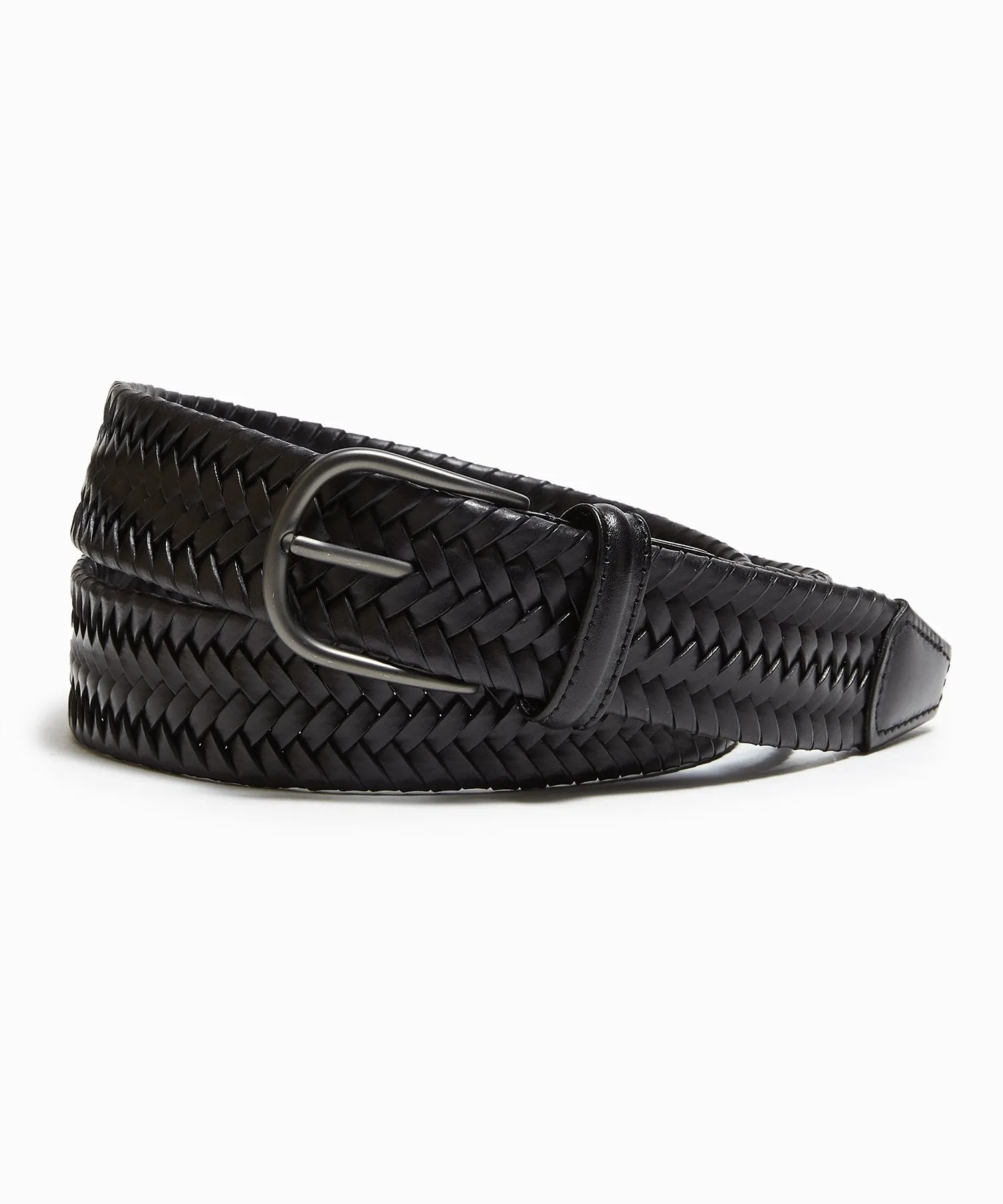 Anderson's Braided Leather Stretch Belt in Black