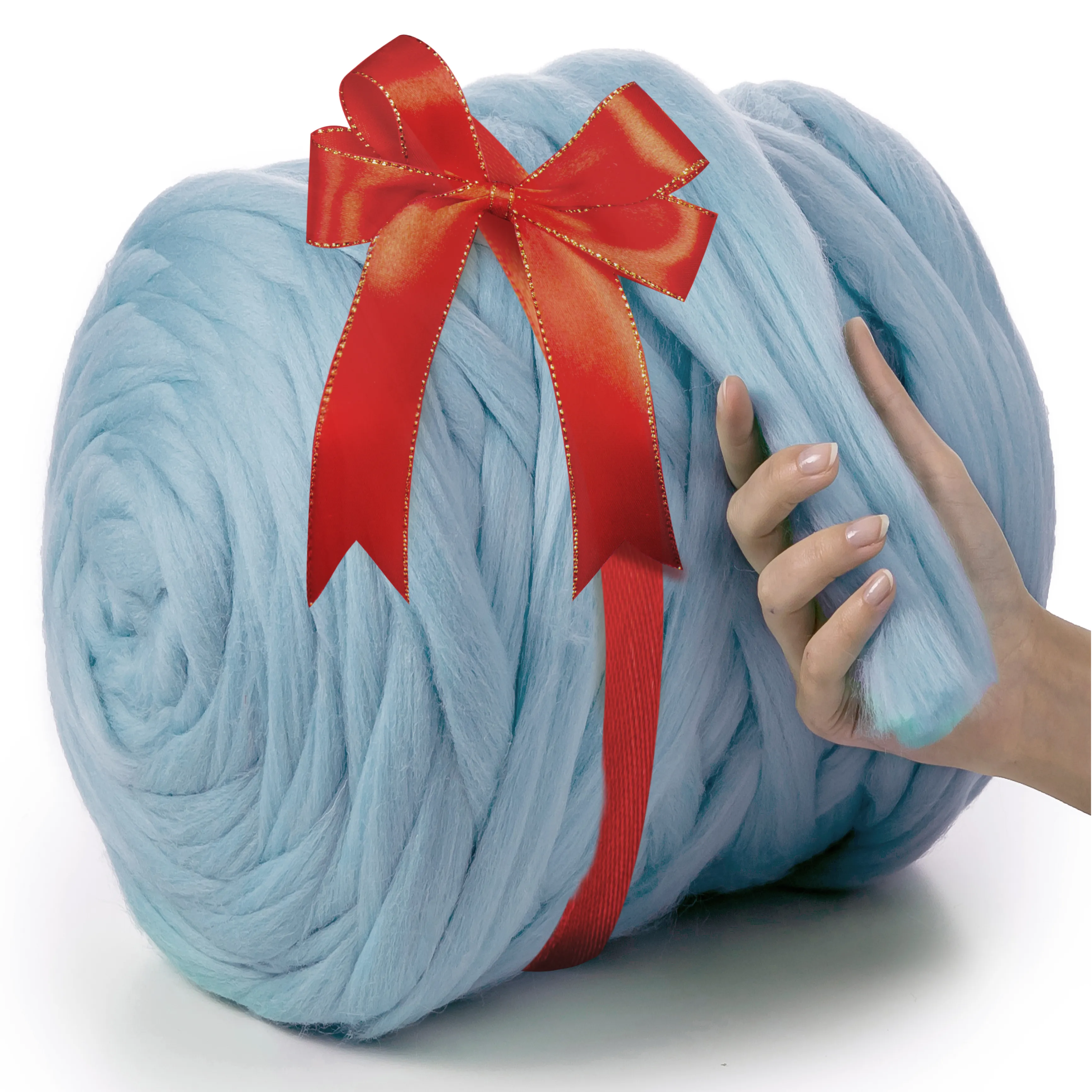 BABY BLUE CHUNKY MERINO WOOL 4-5 CM, 25 MICRONS