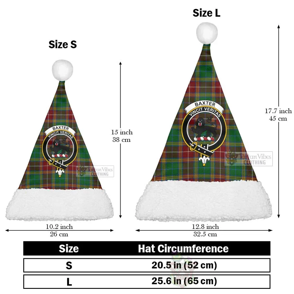 Baxter Tartan Christmas Santa Hats with Family Crest