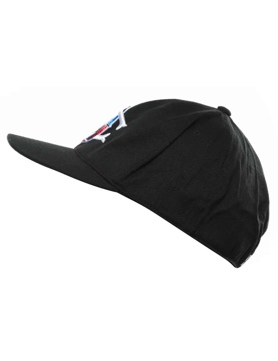 Black Embroidered Sporty Cap - XS