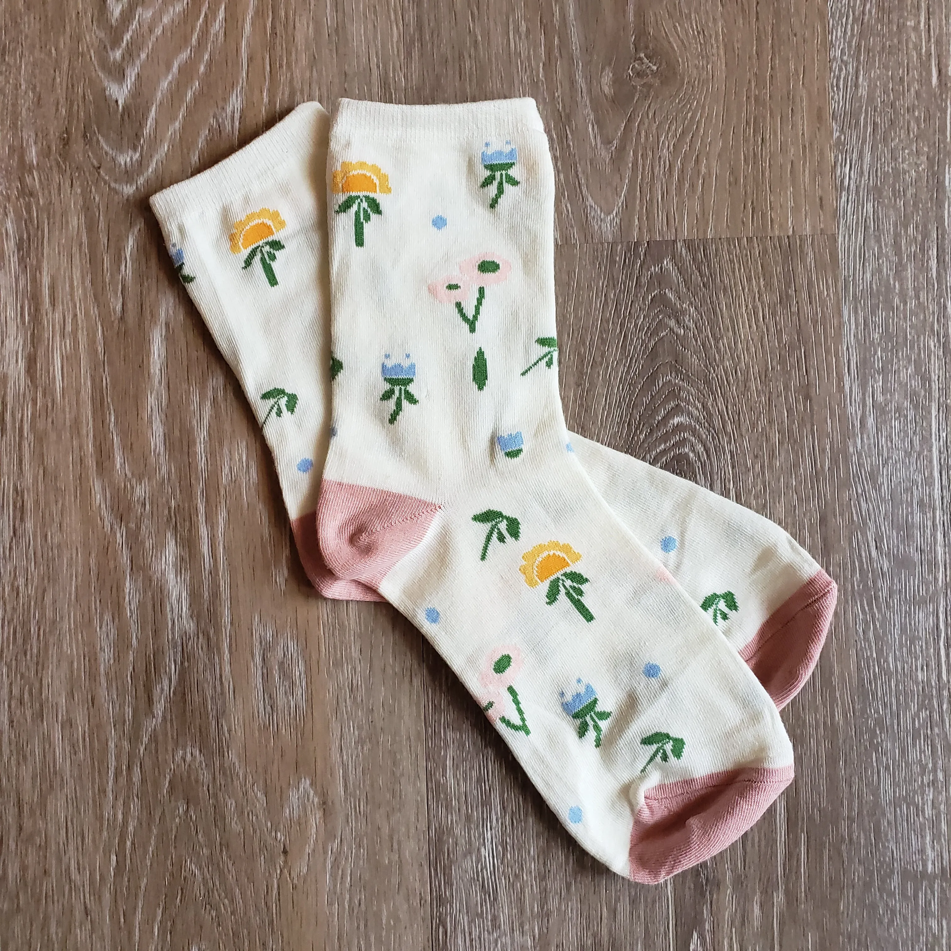 Bright Spring Floral Socks