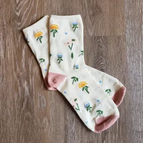 Bright Spring Floral Socks