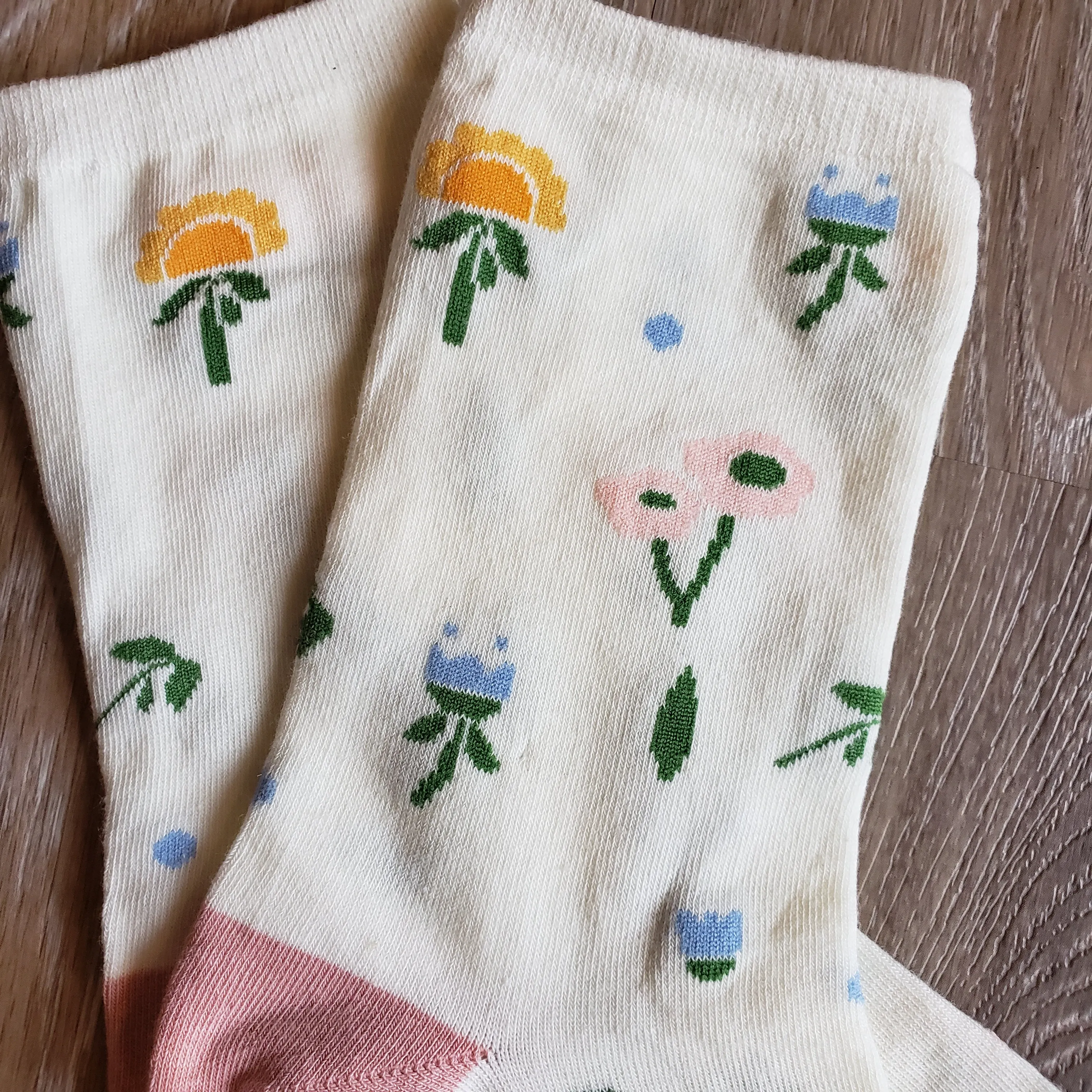 Bright Spring Floral Socks