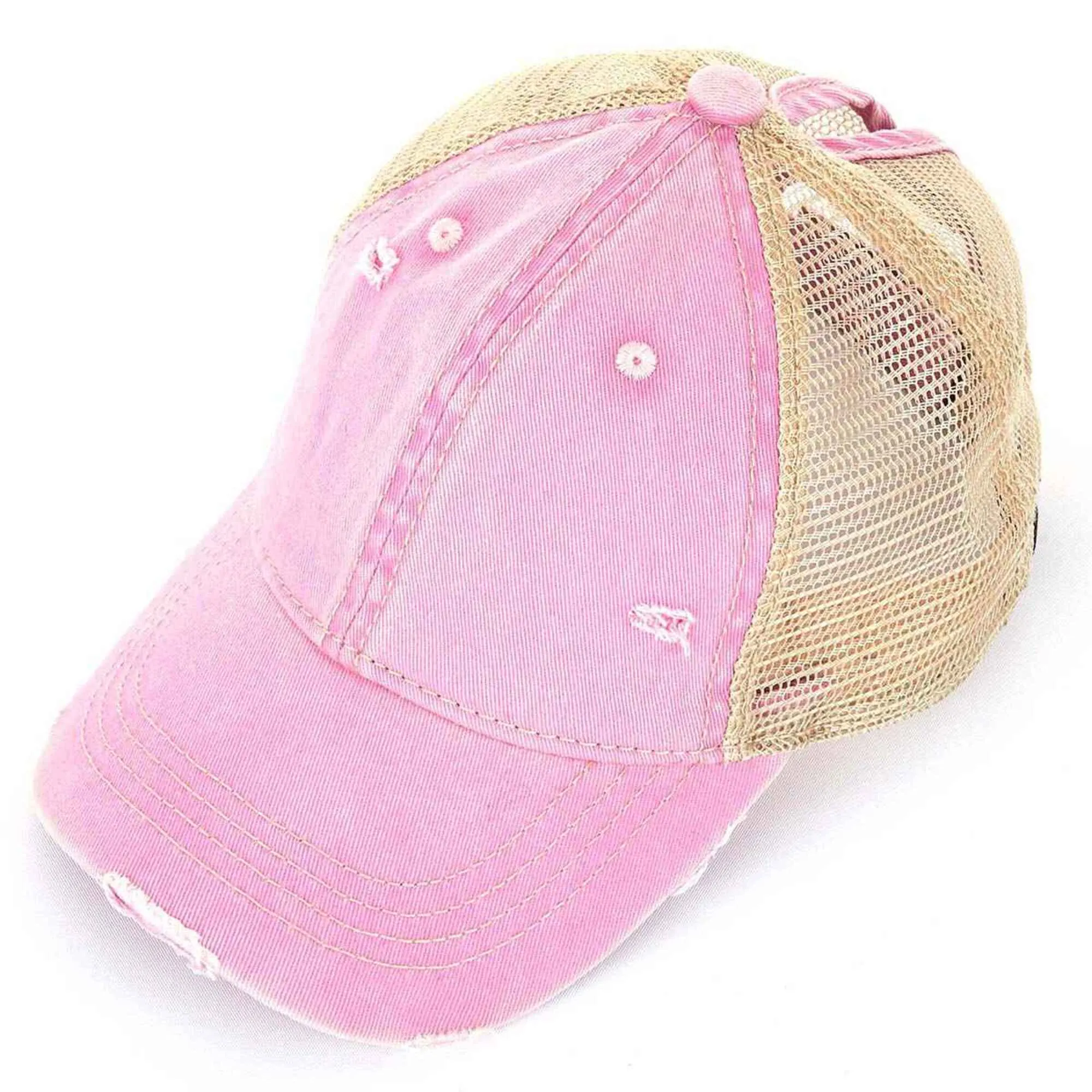 BT12 Washed Mesh Back High Pony Baseball Cap