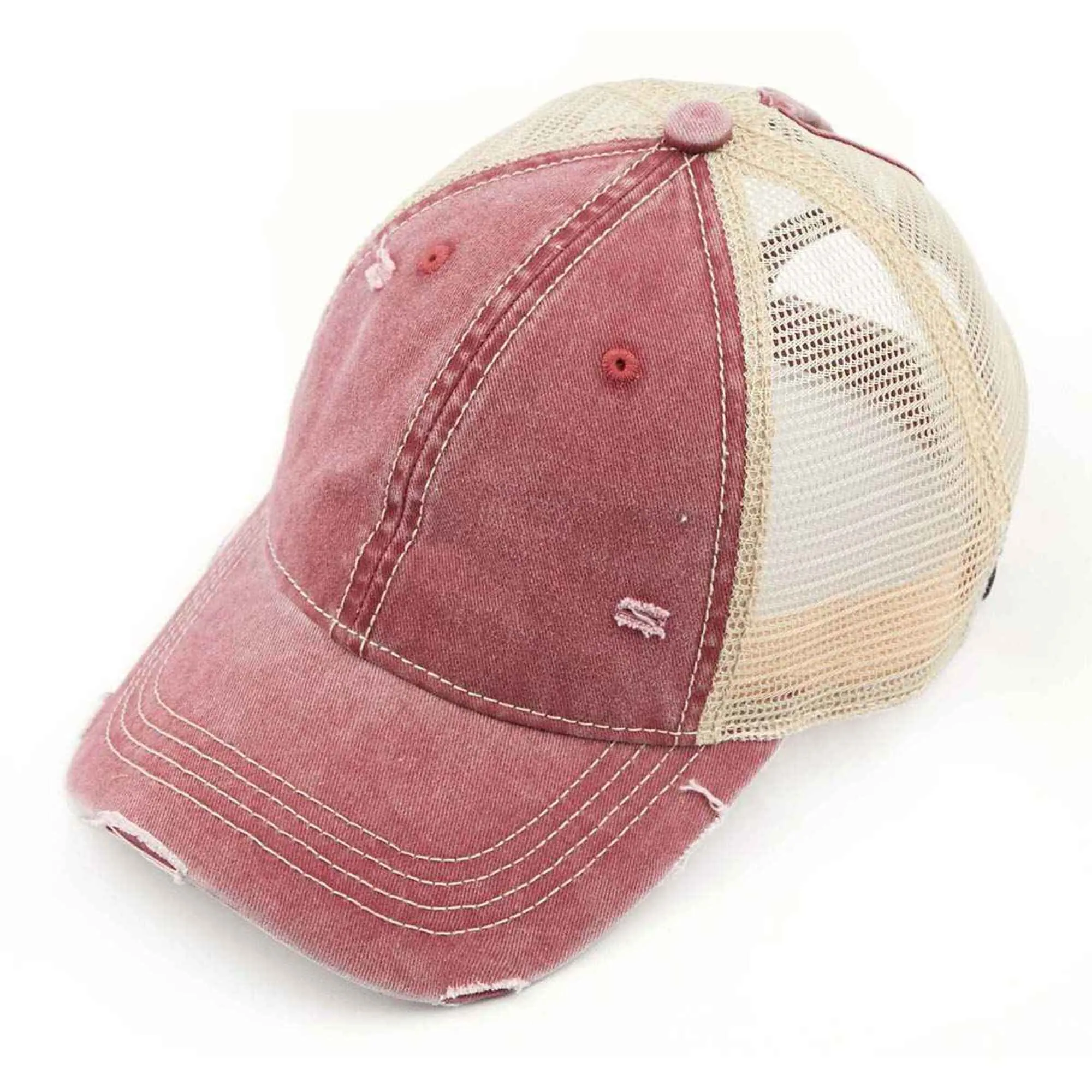 BT12 Washed Mesh Back High Pony Baseball Cap