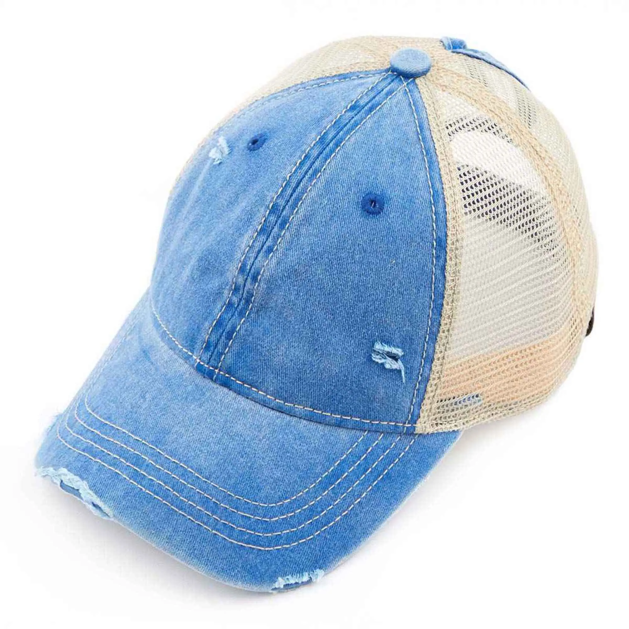 BT12 Washed Mesh Back High Pony Baseball Cap