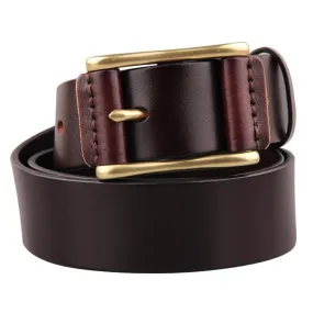 Casual Brass Buckle Men's Belt