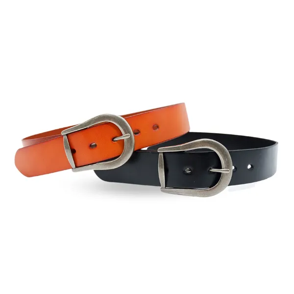 CATALINA - Women's Black Genuine Leather Belt