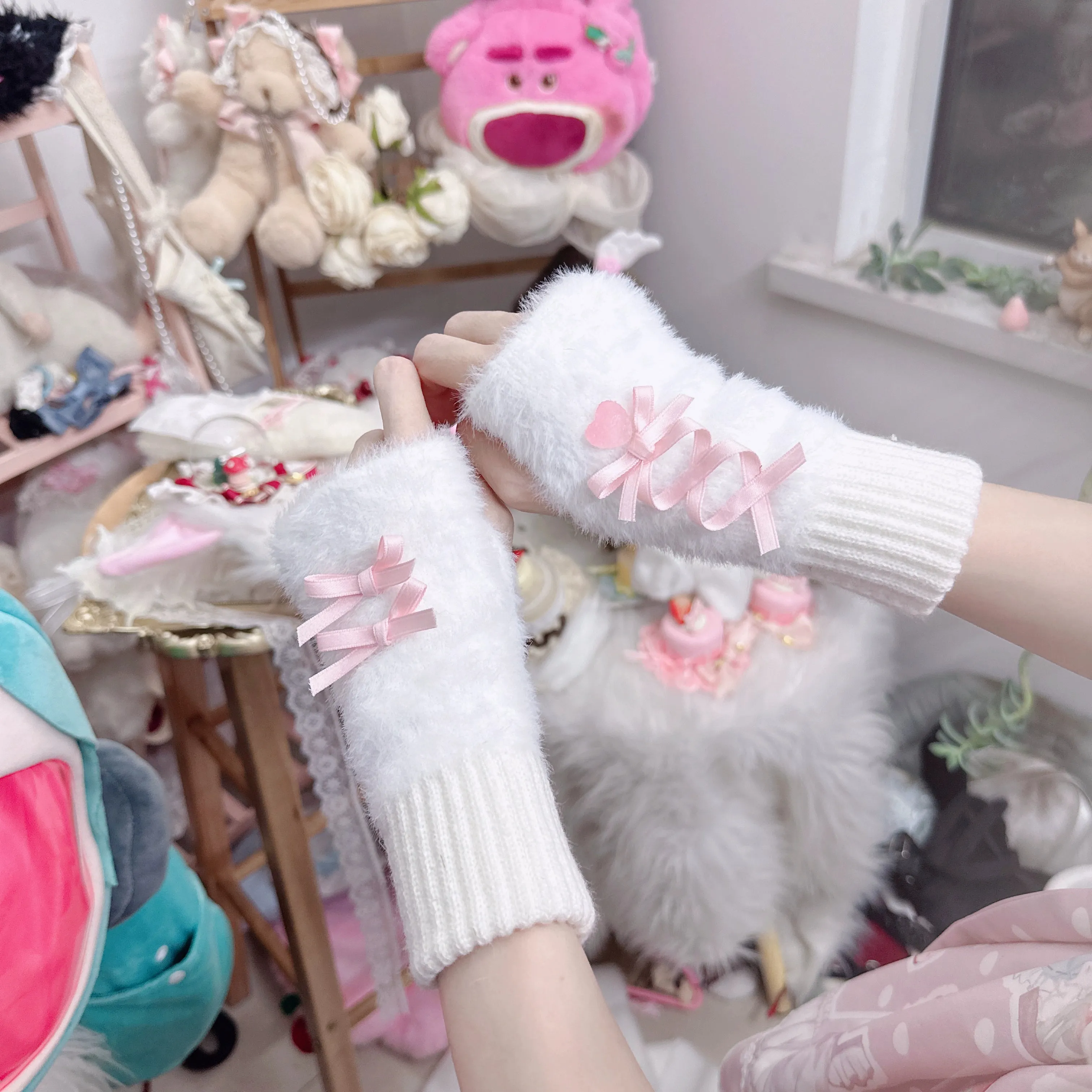 Chestnut Lolita~Plush Gloves Winter Lolita Socks