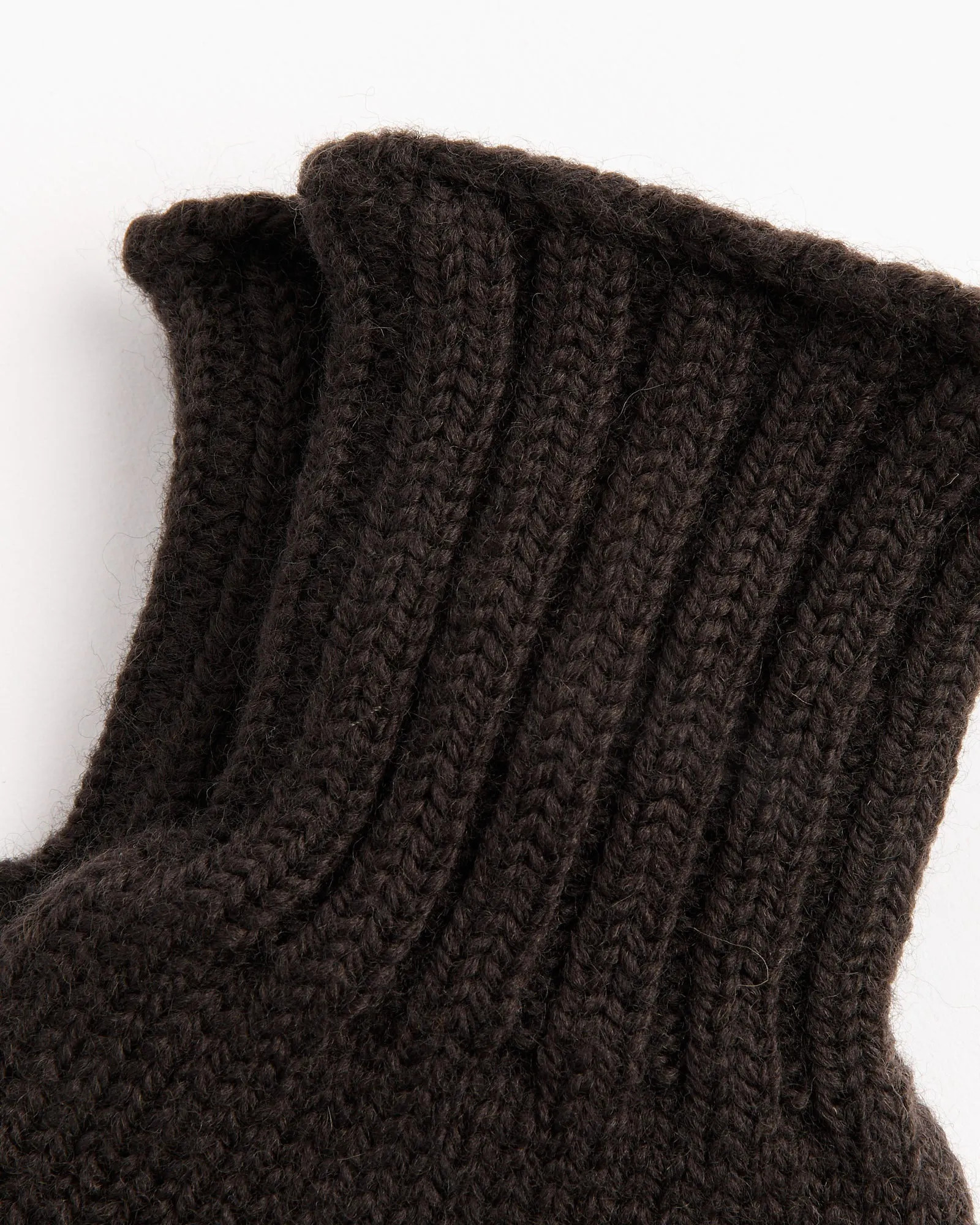 Chunky Fingerless Glove in Dark Brown