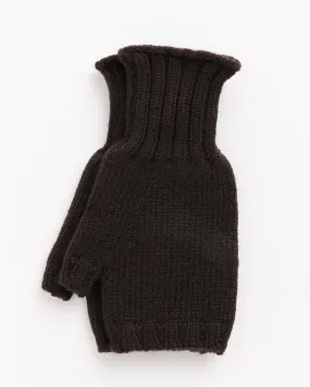 Chunky Fingerless Glove in Dark Brown