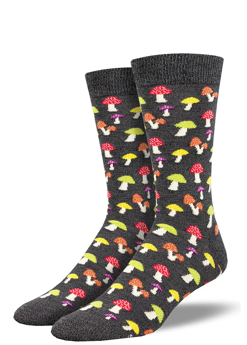 Colorful Mushrooms Men's Bamboo Socks