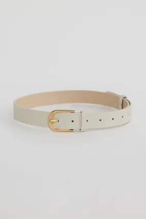 Core Classic Vegan Leather Belt - Bone