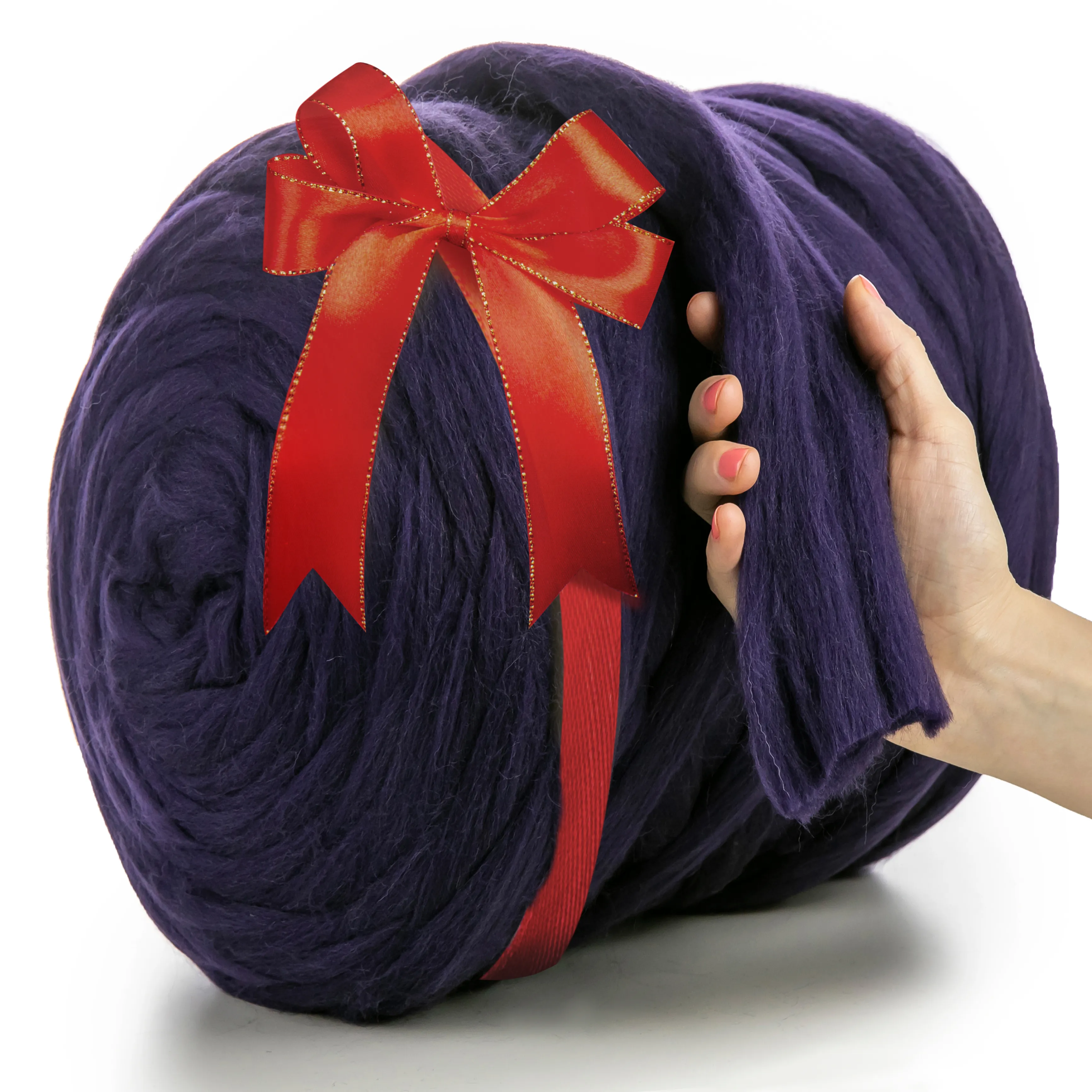 DARK VIOLET SUPER CHUNKY MERINO WOOL 4-5 CM, 25 MICRONS