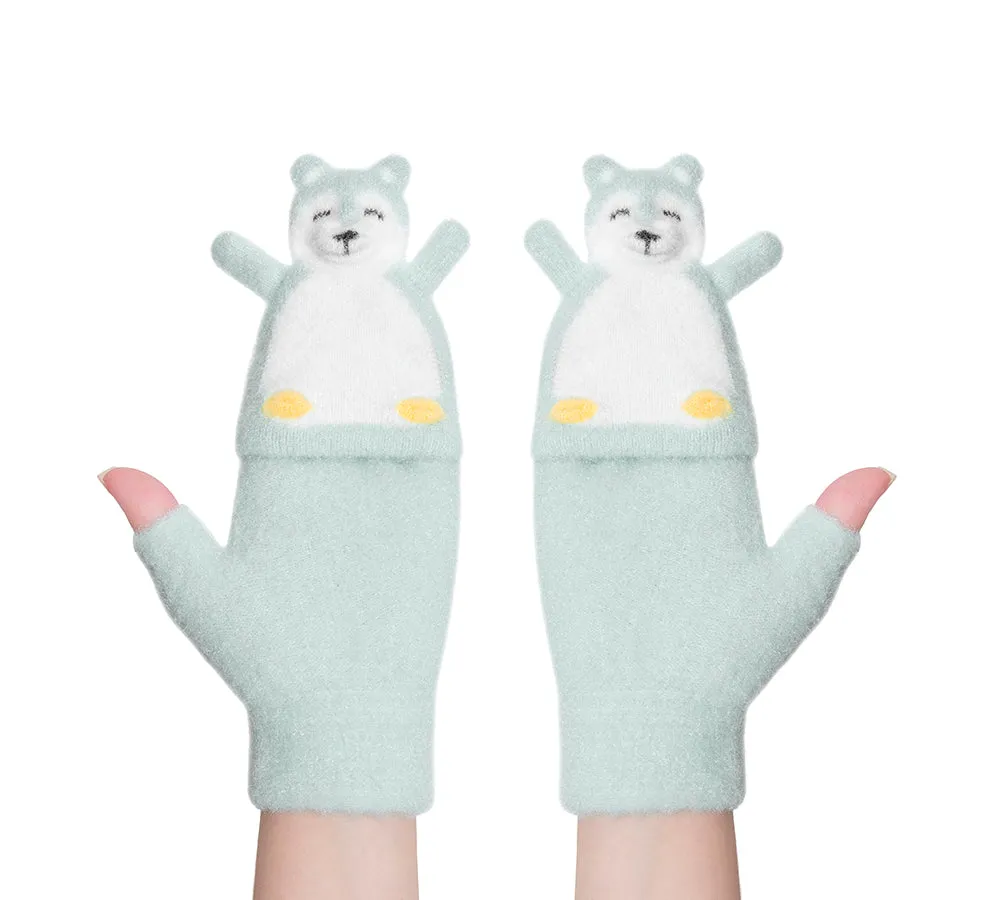 EVERAU® Fingerless Ultra Plush Knit Bearling Gloves