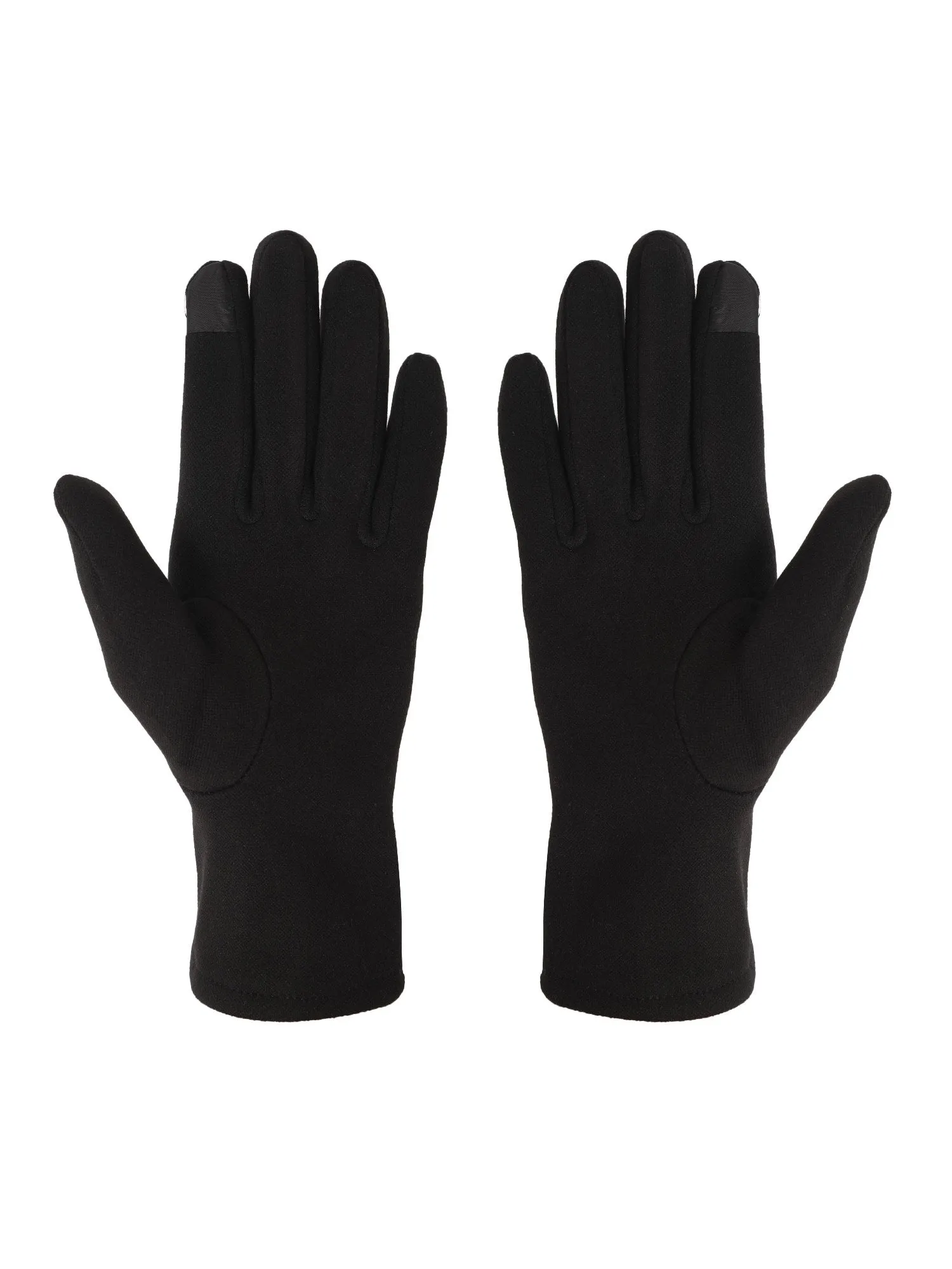 FabSeasons Slim Black Winter Gloves for Women: Velvet Lining, Touchscreen Index Finger, Smooth Driving/Riding