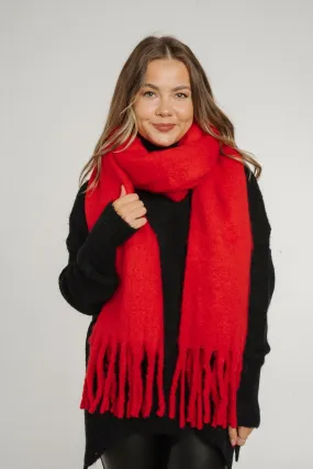 Frankie Tassel Scarf In Red