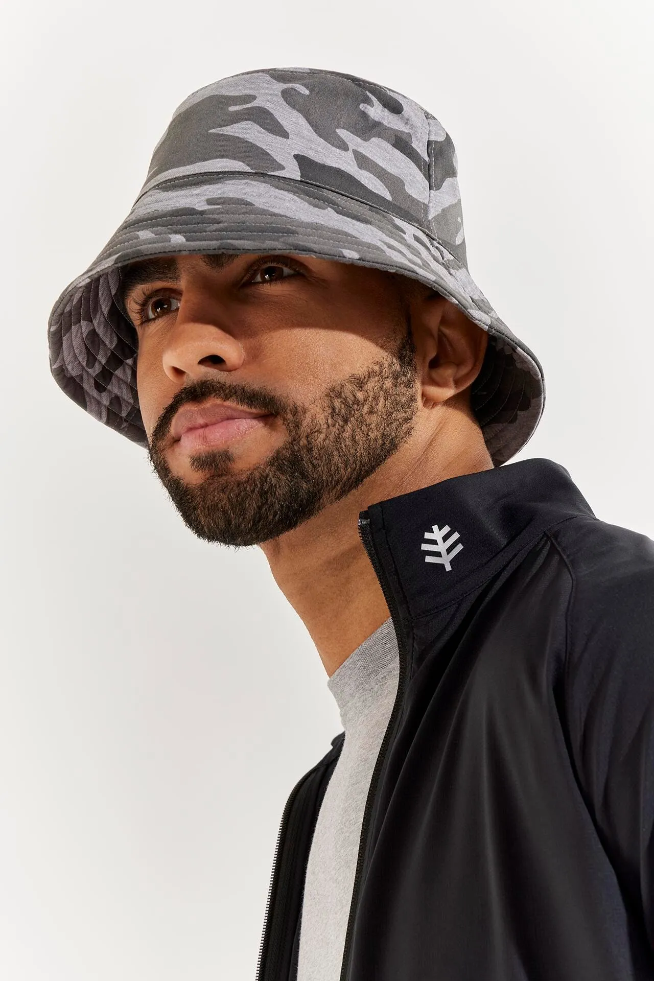 Gavin Cotton Bucket Hat | Grey Modern Camo