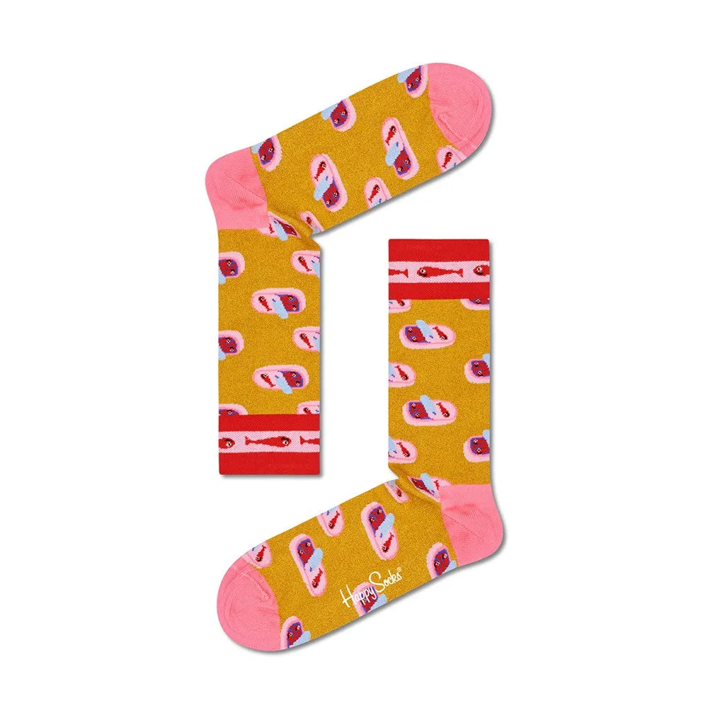 Happy Socks: Sardines In A Tin Sock Mustard Red