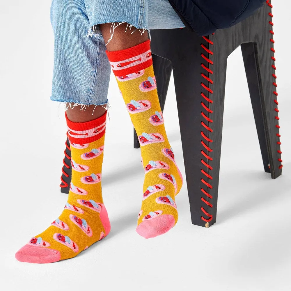 Happy Socks: Sardines In A Tin Sock Mustard Red