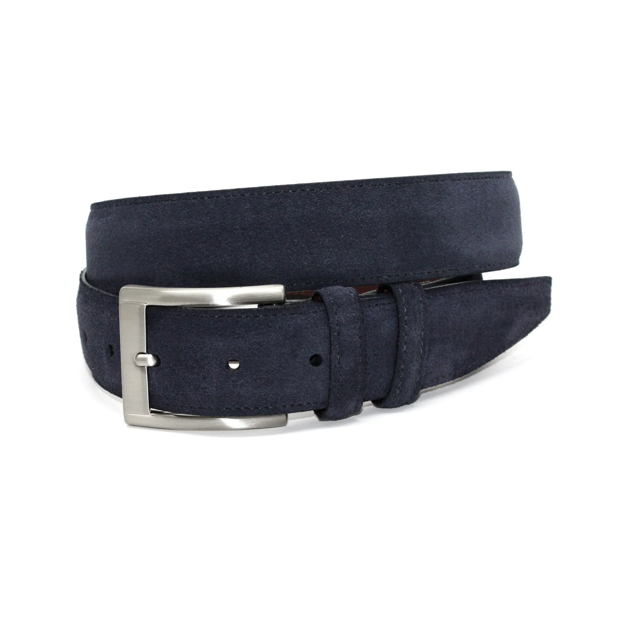 Italian Sueded Calfskin Belt in Navy by Torino Leather