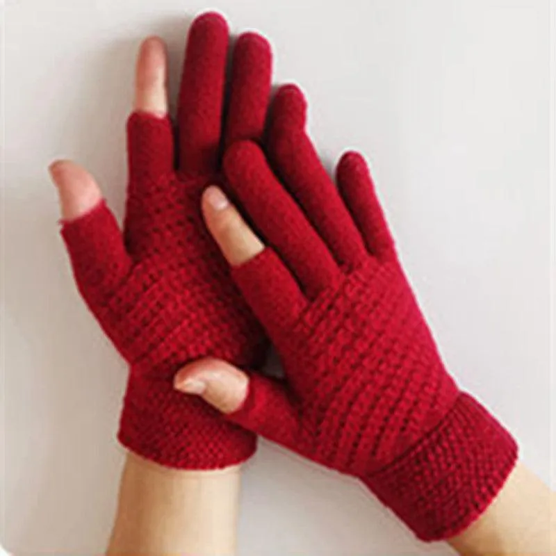 Jacquard Brushed Wool Knitted Gloves