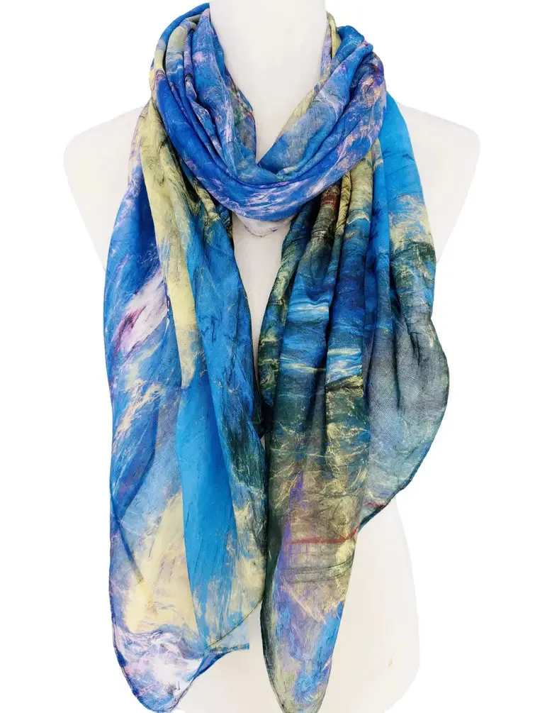 JC071136 Blue-Yellow Abstract Scarf