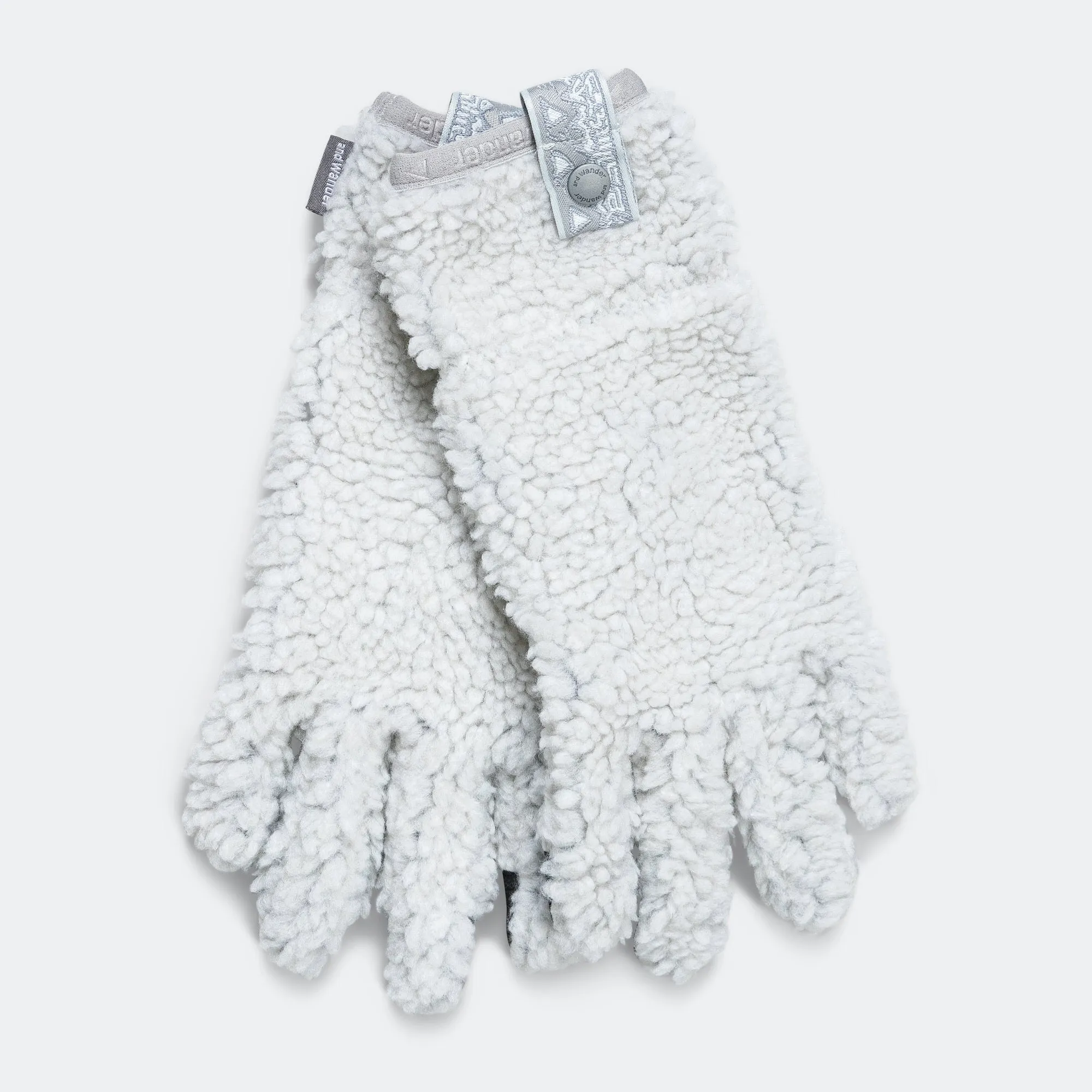 JQ Tape Fleece Glove x and wander - Light Grey