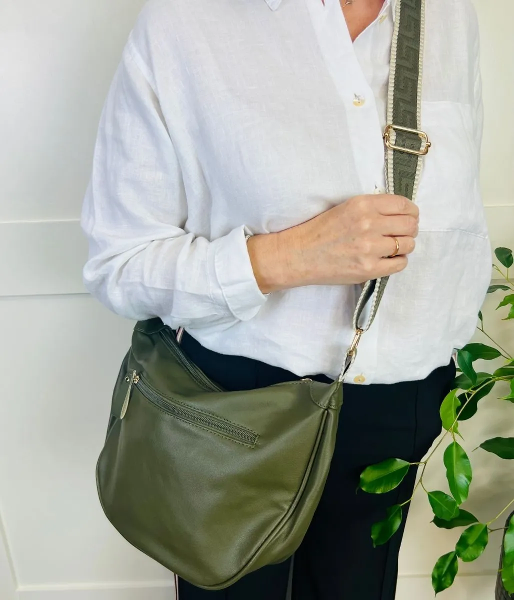 Khaki Soft Crescent Bag