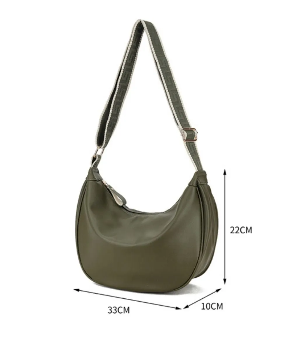 Khaki Soft Crescent Bag