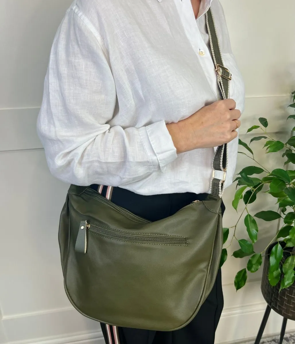 Khaki Soft Crescent Bag