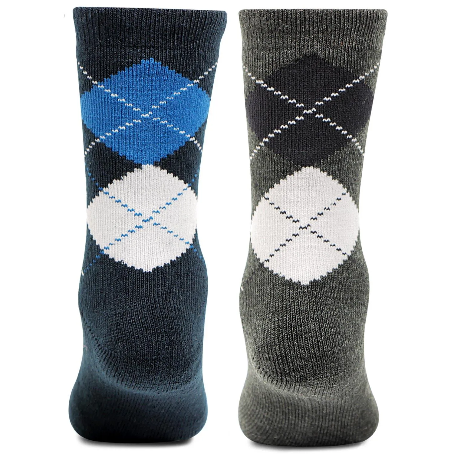 Kids Argyle Multicoloured Woolen Crew Length Socks- Pack of 2