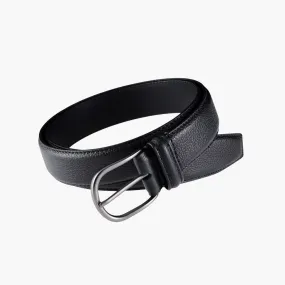 Leather Belt (Black   Silver)