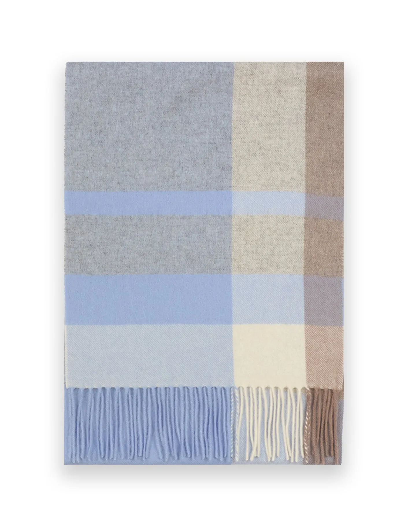 Light Blue & Ivory Cashmere Scarf