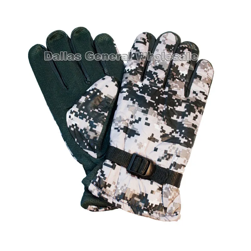 Men Digital Camouflage Heavy Insulated Gloves Wholesale